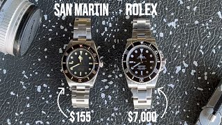 San Martin SN008 Dive Watch Review - $155 Black Bay Homage BB58 vs $7,000 Rolex Submariner