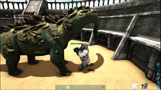 Titanosaur level 4 vs Megapithecus level 1 Gamma ark Battles  Dinoplanet