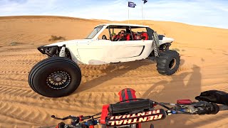 $150,000 SANDRAIL VS $20,000 CAN AM X3 IN Glamis Dunes New Years 2024 | DIRT BIKE DIARIES EP.208