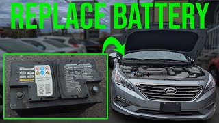 How to [EASILY] Replace the Battery - Hyundai Sonata (2015-2017)