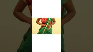 How to Wear Green Georgette Saree Perfectly & Easily | Youtube#shorts