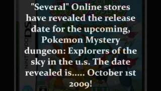 Pokemon mystery dungeon: Explorers of the sky - U.S Release date Revealed!