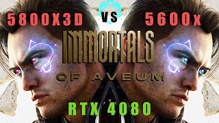 Immortals of Aveum CPU Comparison 5600x vs 5800X3D RTX 4080 4k 1440p 1080p + DLSS + DLSS 3 Frame Gen