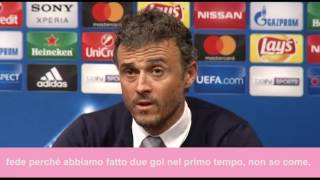 LUIS ENRIQUE CONFERENZA STAMPA DOPO BARCELLONA-PSG 6-1