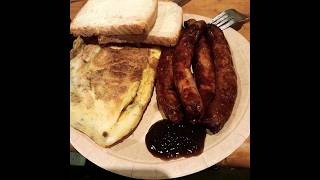 Sausages, Toast, Omelette And Spicy Brown Sauce For Breakfast #breakfast #shorts