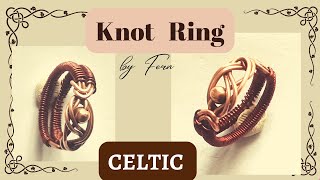 Celtic Knot Ring, Wire Wrapped Copper, DIY,  Anello con nodo celtico, rame avvolto in filo metallico