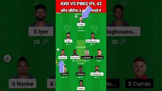 KKR vs PBKS Dream11 Team Prediction Today 2024