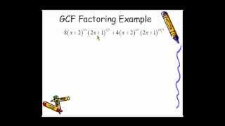 GCF Factoring for Calculus