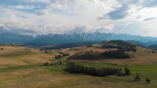 Aerial video of the Kurai steppe