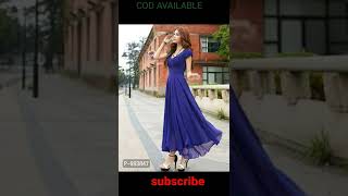 Royal Blue Maxi dress with Georgette sleeve #viral #shorts