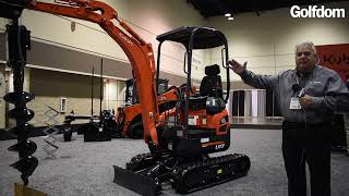 Randy Cook showcases Kubota's U17 compact excavator at the 2023 GCSAA Show