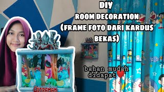 DIY Room decor || frame foto dari kardus bekas