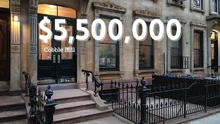 Inside a $5.5M Cobble Hill, NYC Townhouse  | 12 Beds, 4.5 Baths, Fireplace, Roof Deck & City View