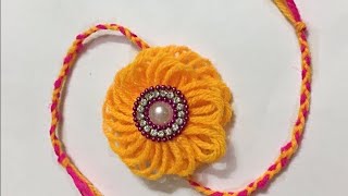 DIY: Simple and easy rakhi with yarn| How to make Rakhi