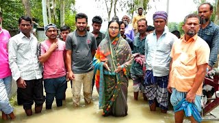 কালিহাতীতে বন্যা দুর্গত এলাকা পরিদর্শনে ব্যারিস্টার শুক্লা সিরাজ