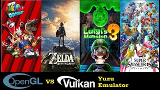 Yuzu | OpenGL vs Vulkan | Zelda breath of the wild | Luigi's Mansion 3 | Mario Odissey | Smash bros