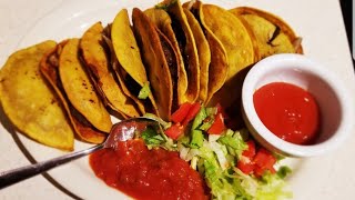 Simple crispy fried beef tacos