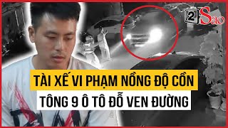 Bắt khẩn cấp tài xế xe bán tải vi phạm nồng độ cồn, tông 9 ô tô đỗ ven đường ở Thanh Hóa