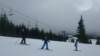 Peter and family skiing