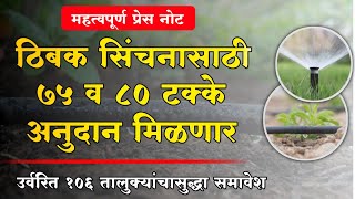 ठिबक सिंचन अनुदान 75 व 80 टक्के मिळणार | thibak sinchan subsidy 2021 | thibak sinchan anudan 2021