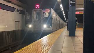 R160 E Train Arriving at 42 St-PABT