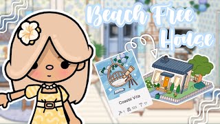 Aesthetic Beach Free House🩵💫 [aesthetic house design] in Toca Life World🌍