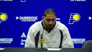 Obi Toppin player of Pacers postgame interview 11 15 2024