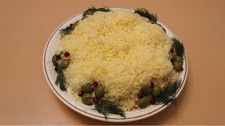 САЛАТ НА НОВЫЙ ГОД ! СНЕЖНЫЕ СУГРОБЫ С КУРИЦЕЙ И ГРИБАМИ .