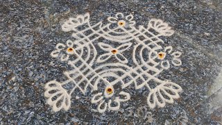 Aadi special padi kolam| Aadivelli kolam| 3dots Begginners rangoli| pandaga muggulu| Super rangoli