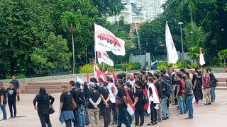 Aliansi Institut Penerima Wajib Lapor (IPWL) Apel Pagi Di Tugu Proklamasi Jakarta Pusat