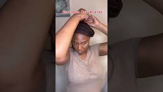 Knotless Box Braids Up Do Tutorial in 60 seconds #shorts #tiktok #knotlessbraidstutorial #updostyles