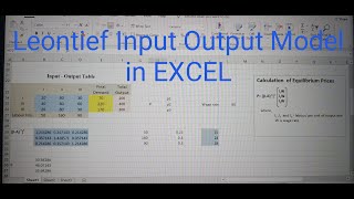 Leontief Input Output Model In EXCEL /  Complete Solution to a Problem