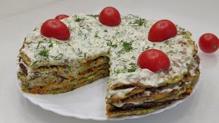 Торт из кабачков! Вкуснейшая закуска!