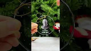 Christmas Memorial Custom Photo Grayscale I'm Always With You - Personalized Circle Glass Ornament