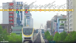 【第一視角POV】【大邱都市鐵道】3號綫 龍池→漆谷慶大病院 Daegu Metro Line 3 Front View Time-Lapse POV