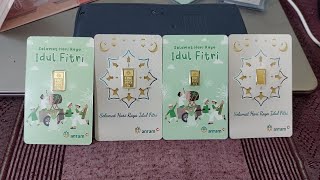 EMAS EDISI IDUL FITRI 1 & 0.5 Gram KADO HADIAH PARCEL LEBARAN LOGAM MULIA GIFT SERIES UCAPAN SELAMAT