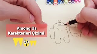 Among Us Karakterleri çizimi ve boyaması