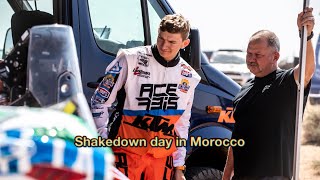 Shakedown day in Morocco with the team getting ready to race. Americans in Morocco