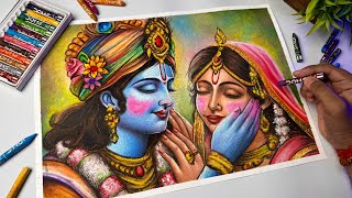 Shri Radha Krishna Playing Holi Drawing,  Holi Drawing,  Part - 3 😍