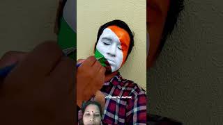 Indian flag painting on face | 🇮🇳 art | independence day face art | Happy independence Day