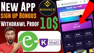 नयाँ App Signup Bonous 10$ | New Free Esewa Earning App 2023 | Live Withdrawl Proof In Esewa,Khalti