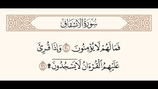 #مقطع_موثر ( فَمَا لَهُمْ لَا يُؤْمِنُونَ ۝ وَإِذَا قُرِئَ عَلَيْهِمُ الْقُرْآنُ لَا يَسْجُدُونَ )