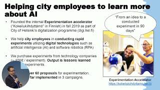 Ville Meloni (FI) - Artificial intelligence experiments — lessons learned from city of Helsinki