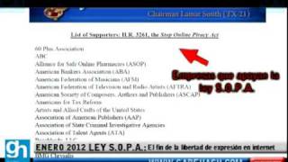 LEY S.O.P.A. FIN DEL INTERNET ENERO 2012