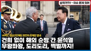 보호자 없이 해외 순방 간 룬, 폭망!  우왕좌왕에, 도리도리, 쩍벌에 자리도 못 잡고.../ APEC 정상선언에도 완전히 존재감 없어진 슬픈 룬..왜 갔니?