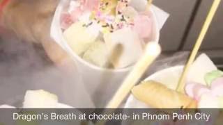 នំ ហ៊ុយហុ៊យ /Dragon's Breath at chocolate - in Phnom Penh City / Cambodia Today food