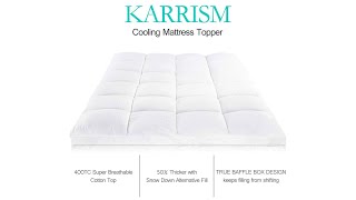 KARRISM Extra Thick Mattress Topper Cooling Mattress Pad Cover Topper,  Cotton Pillow Top