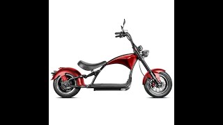 Assembly, Smart Escooter Harly Style MP1, electric chopper, red color, 45km speed, 18 "wheels