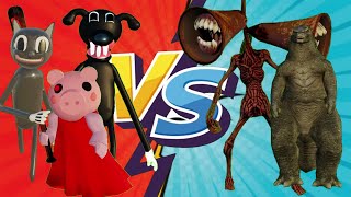 Siren Head vs Cartoon Cat vs Cartoon Dog vs Piggy Roblox vs Godzilla