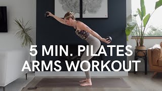 5 Min Pilates Arms Workout | Tone And Strengthen | 2-5 lb Weights | MIKMILL